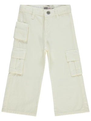 Civil Girls Üç Cepli Kargo 2-5 Yaş Pantolon - Beyaz