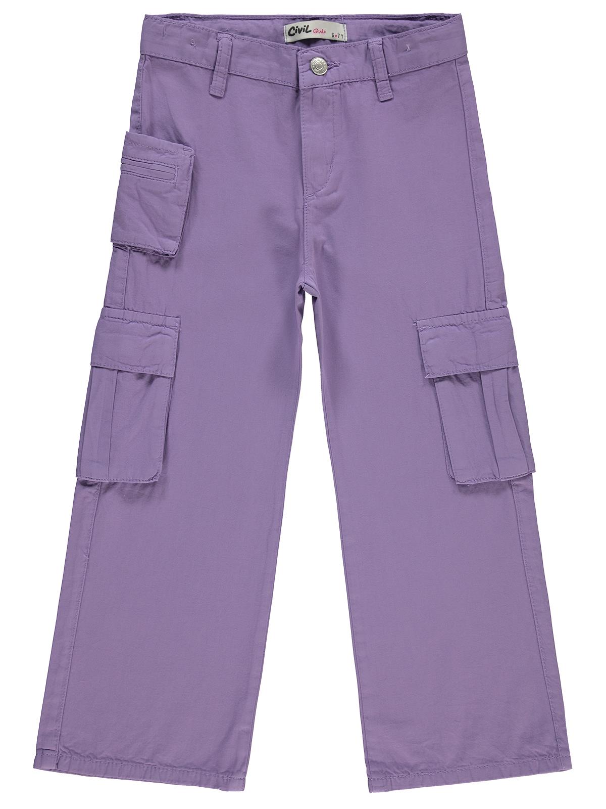 Civil Girls Üç Cepli Kargo 6-9 Yaş Pantolon - Lila
