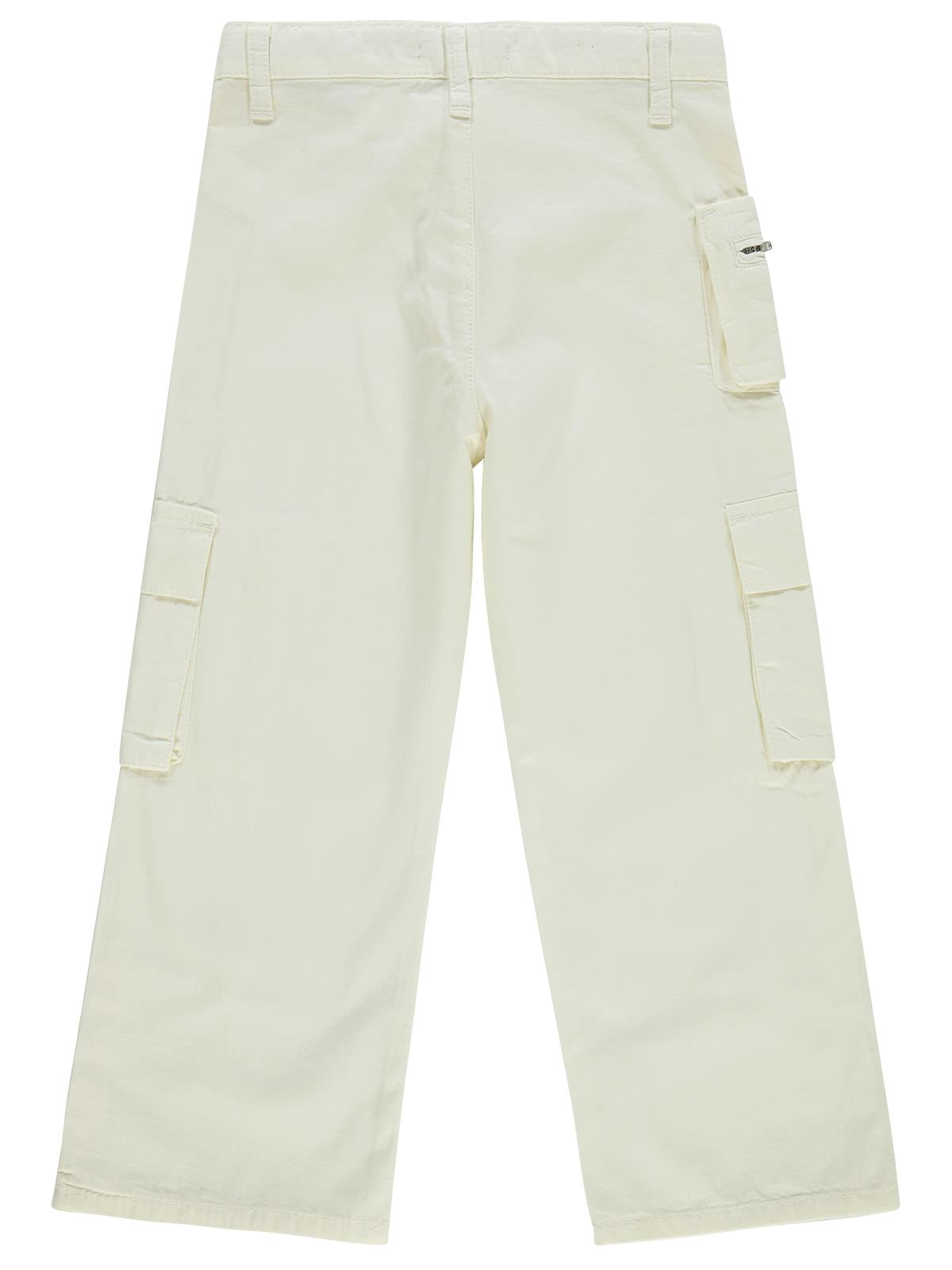 Civil Girls Üç Cepli Kargo 6-9 Yaş Pantolon - Beyaz