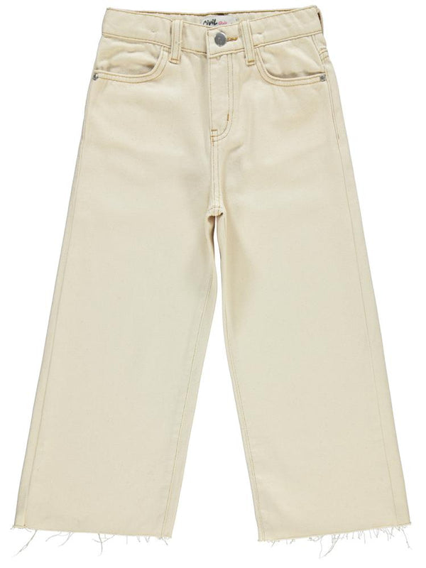 Civil Girls Kesik Paça 10-13 Yaş Pantolon - Ekru