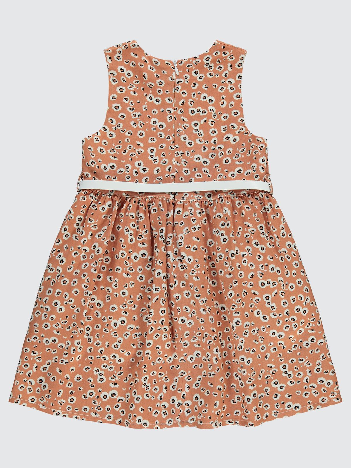 Civil Girls Leopar Desenli 2-5 Yaş Elbise - Beyaz