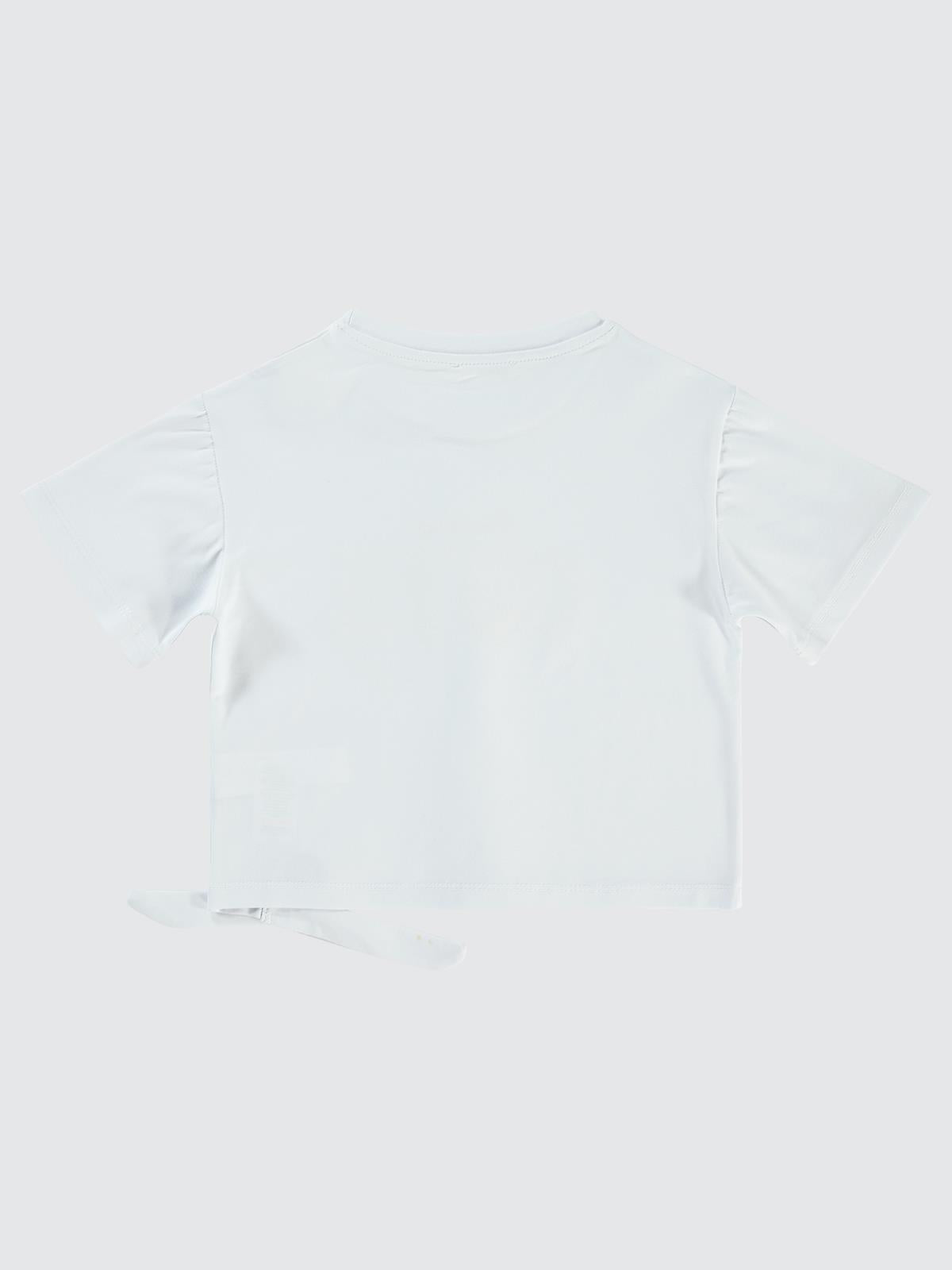 Civil Girls Cute Papatya Nakışlı 10-13 Yaş Tişört - Beyaz