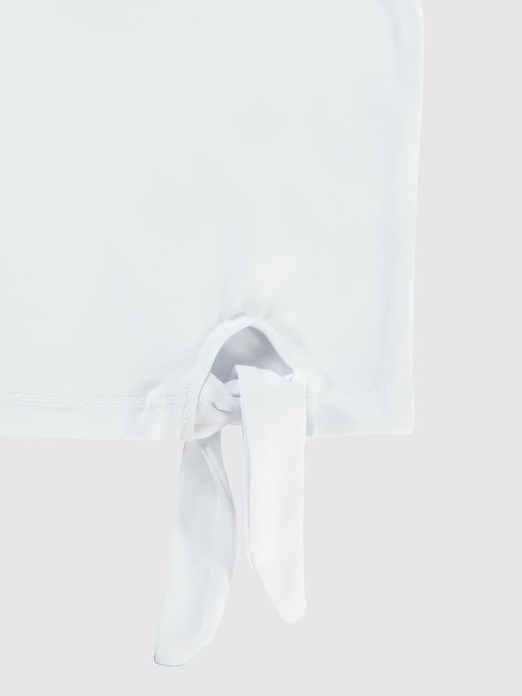 Civil Girls Cute Papatya Nakışlı 10-13 Yaş Tişört - Beyaz