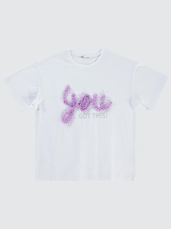 Civil Girls You Lase Nakışlı 10-13 Yaş Tişört - Beyaz