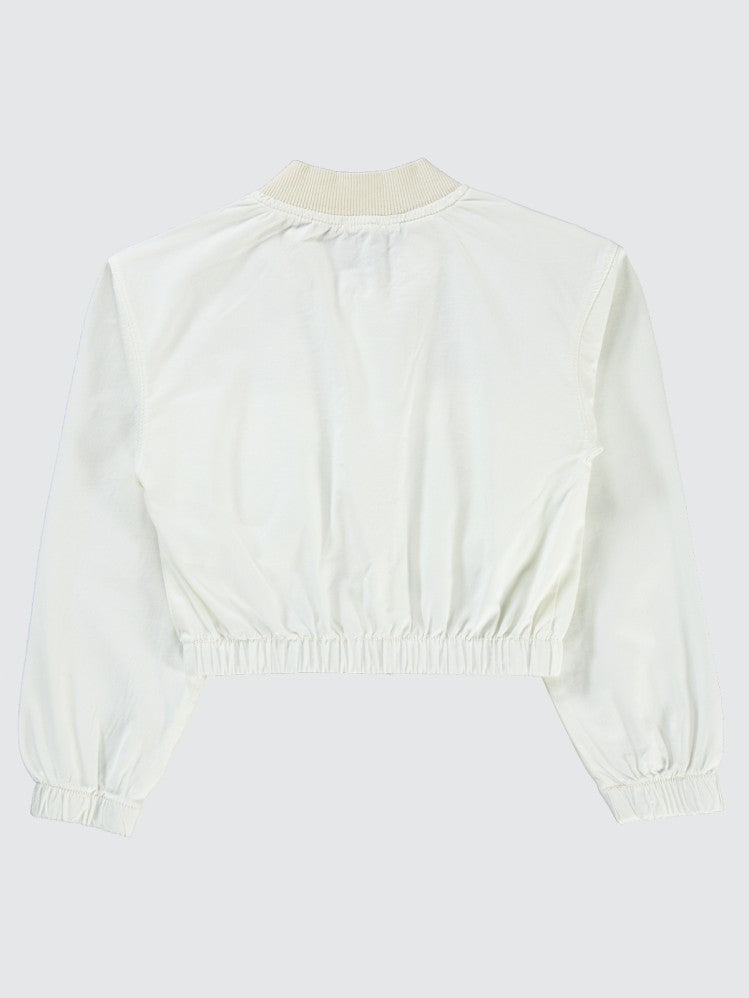 Civil Girls Crop 6-9 Yaş Ceket - Beyaz