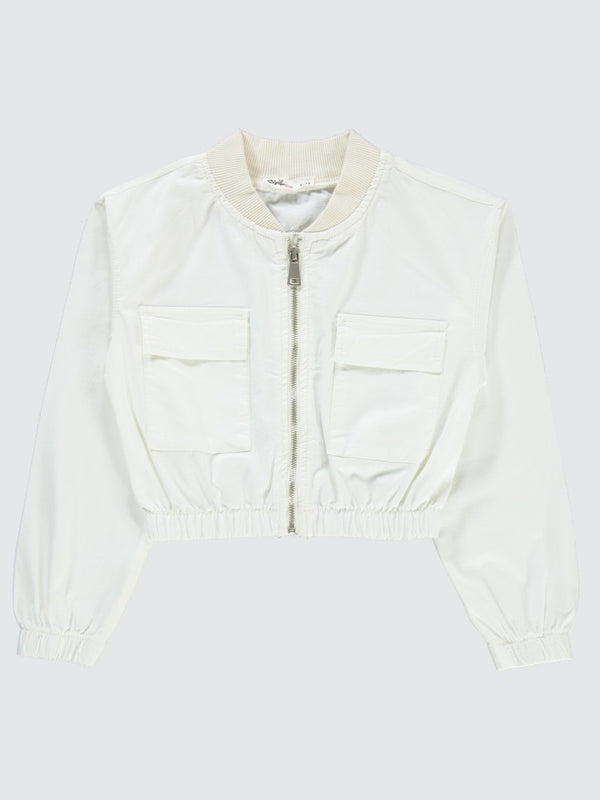 Civil Girls Crop 6-9 Yaş Ceket - Beyaz