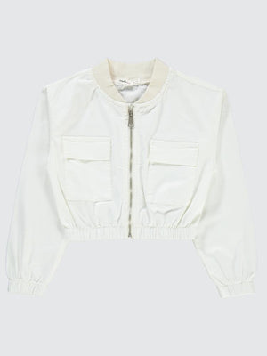 Civil Girls Crop 10-13 Yaş Ceket - Beyaz