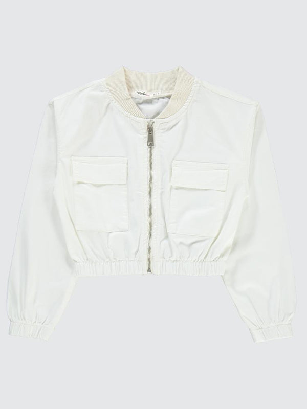 Civil Girls Crop 10-13 Yaş Ceket - Beyaz