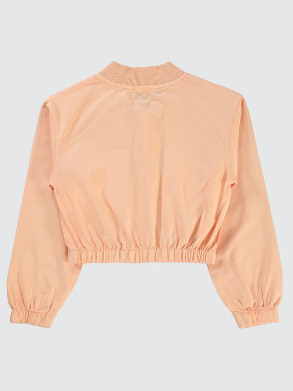 Civil Girls Crop 6-9 Yaş Ceket - Pudra