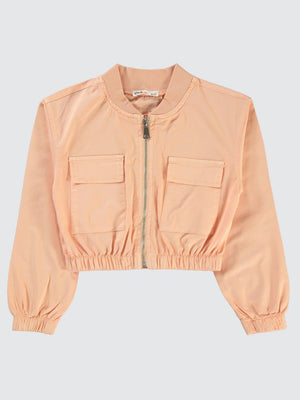Civil Girls Crop 6-9 Yaş Ceket - Pudra