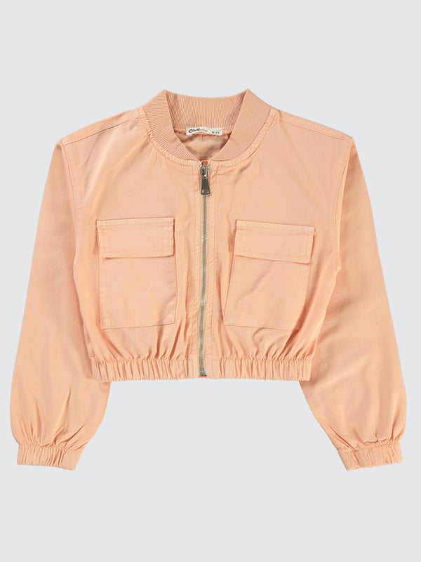 Civil Girls Crop 6-9 Yaş Ceket - Pudra