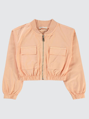 Civil Girls Crop 6-9 Yaş Ceket - Pudra
