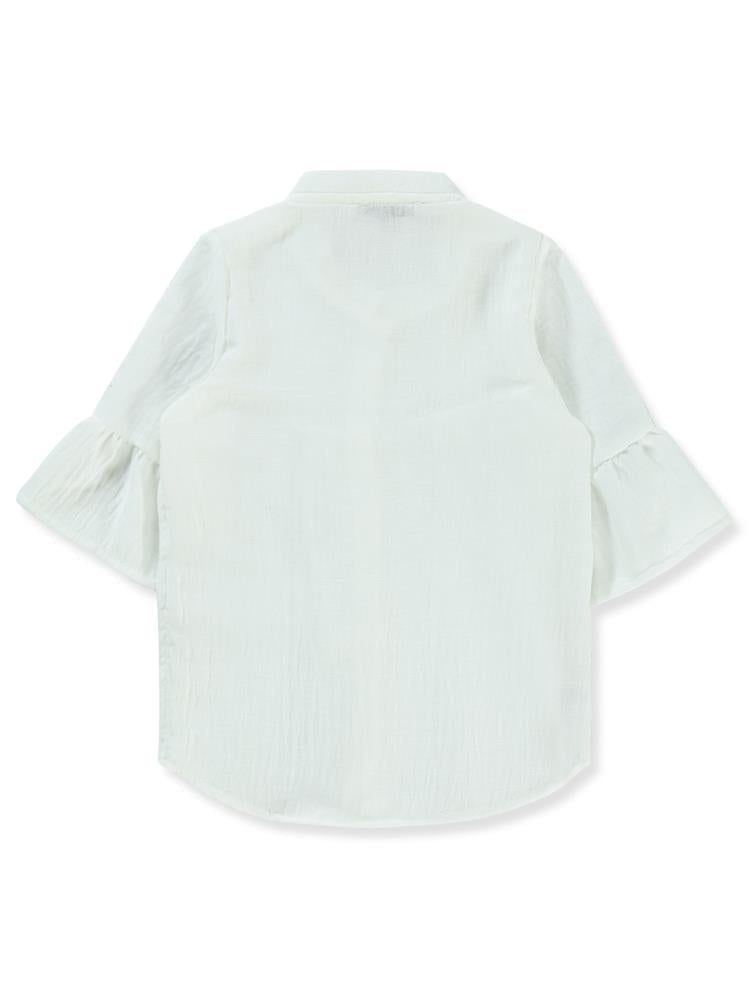 Civil Girls Valon Kol 10-13 Yaş Gömlek - Beyaz