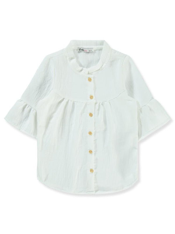 Civil Girls Valon Kol 10-13 Yaş Gömlek - Beyaz