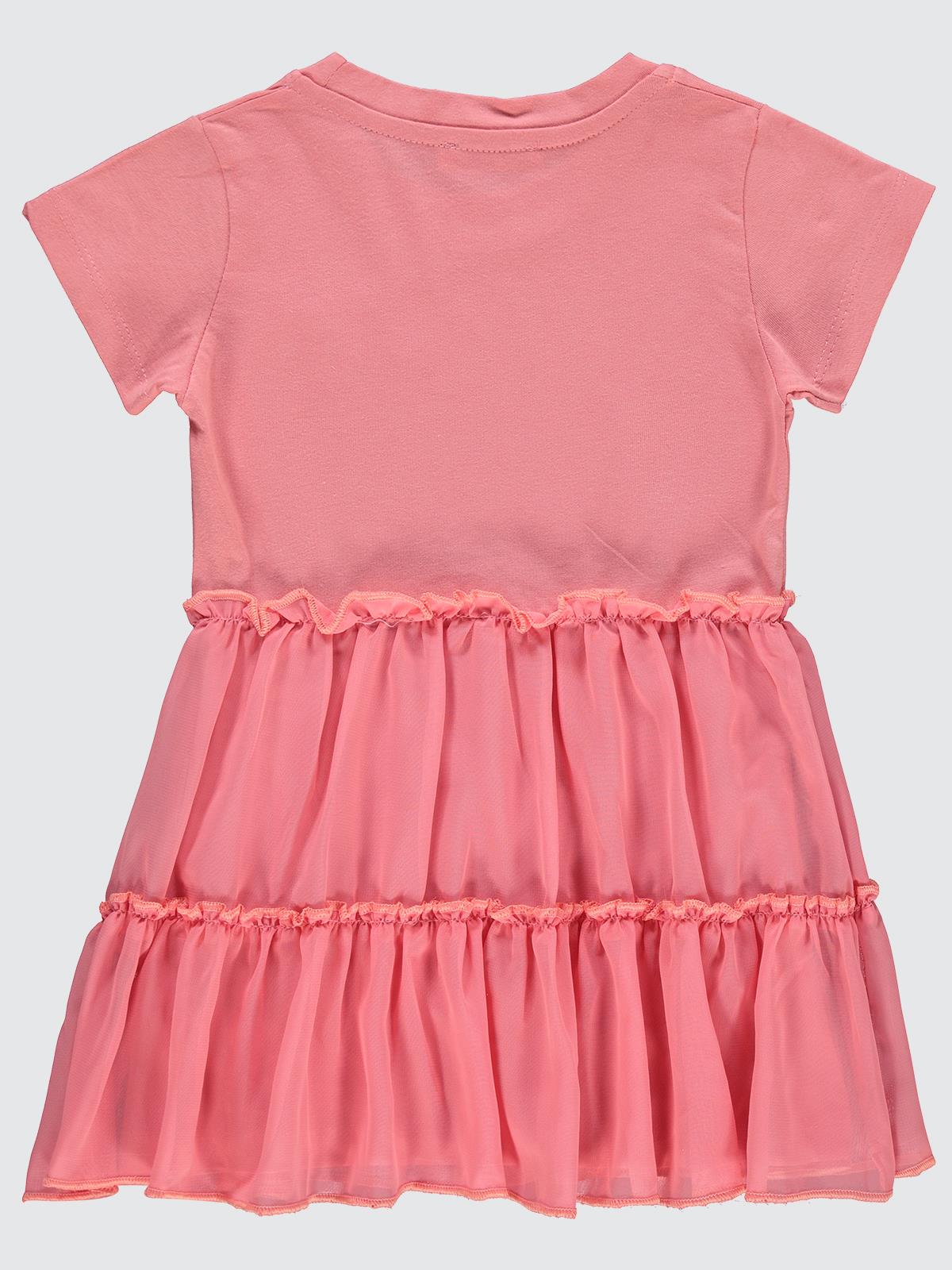 Civil Girls Fırfırlı Aksesuarlı 2-5 Yaş Elbise - Pembe