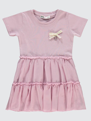 Civil Girls Fırfırlı Aksesuarlı 2-5 Yaş Elbise - Lila