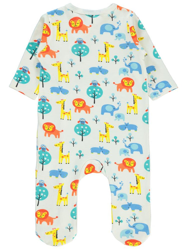 Civil Baby Renkli Hayvanlar Empirme Patikli 1-6 Ay Tulum - Ekru