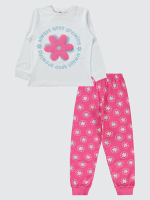 Civil Girls Papatya Desenli 6-9 Yaş Pijama Takımı - Pembe
