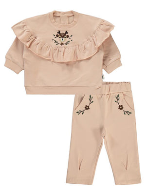 Civil Baby Nakışlı 6-18 Ay Takım - Bej