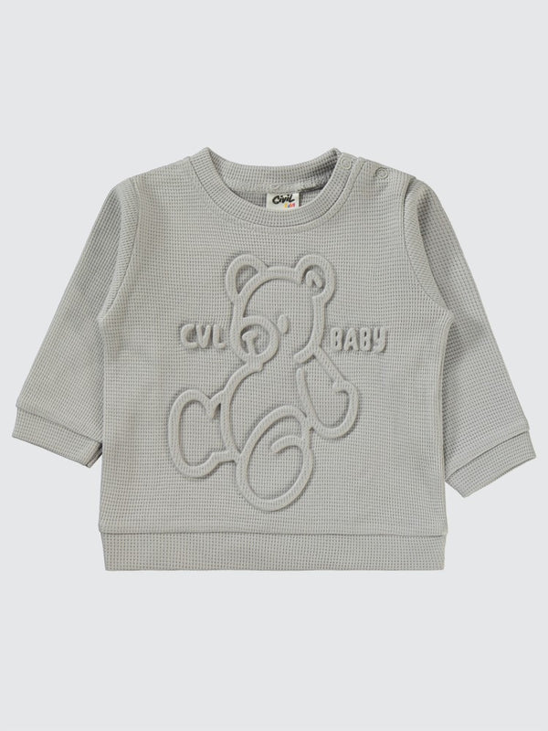 Civil Baby Ayıcık Baskılı 6-18 Ay Takım - Gri