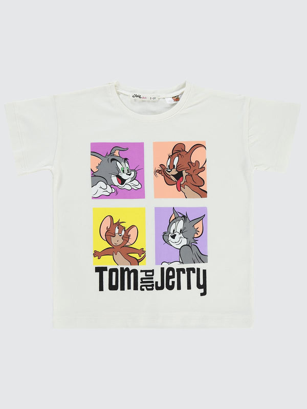Tom and Jerry 2-5 Yaş Tişört - Ekru
