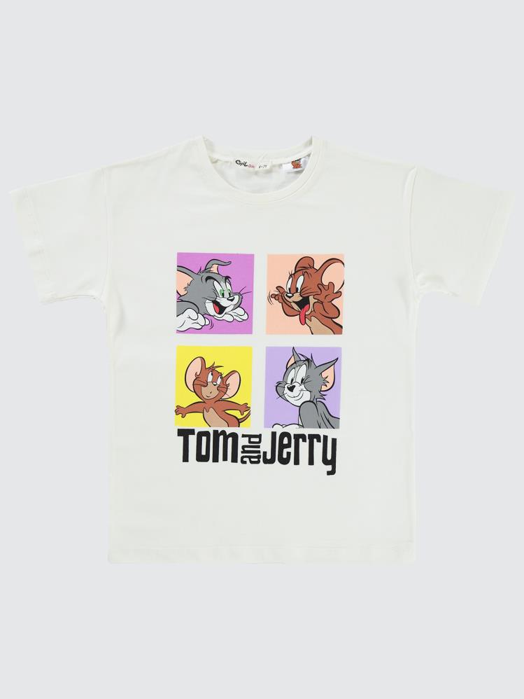 Tom and Jerry 6-9 Yaş Tişört - Ekru