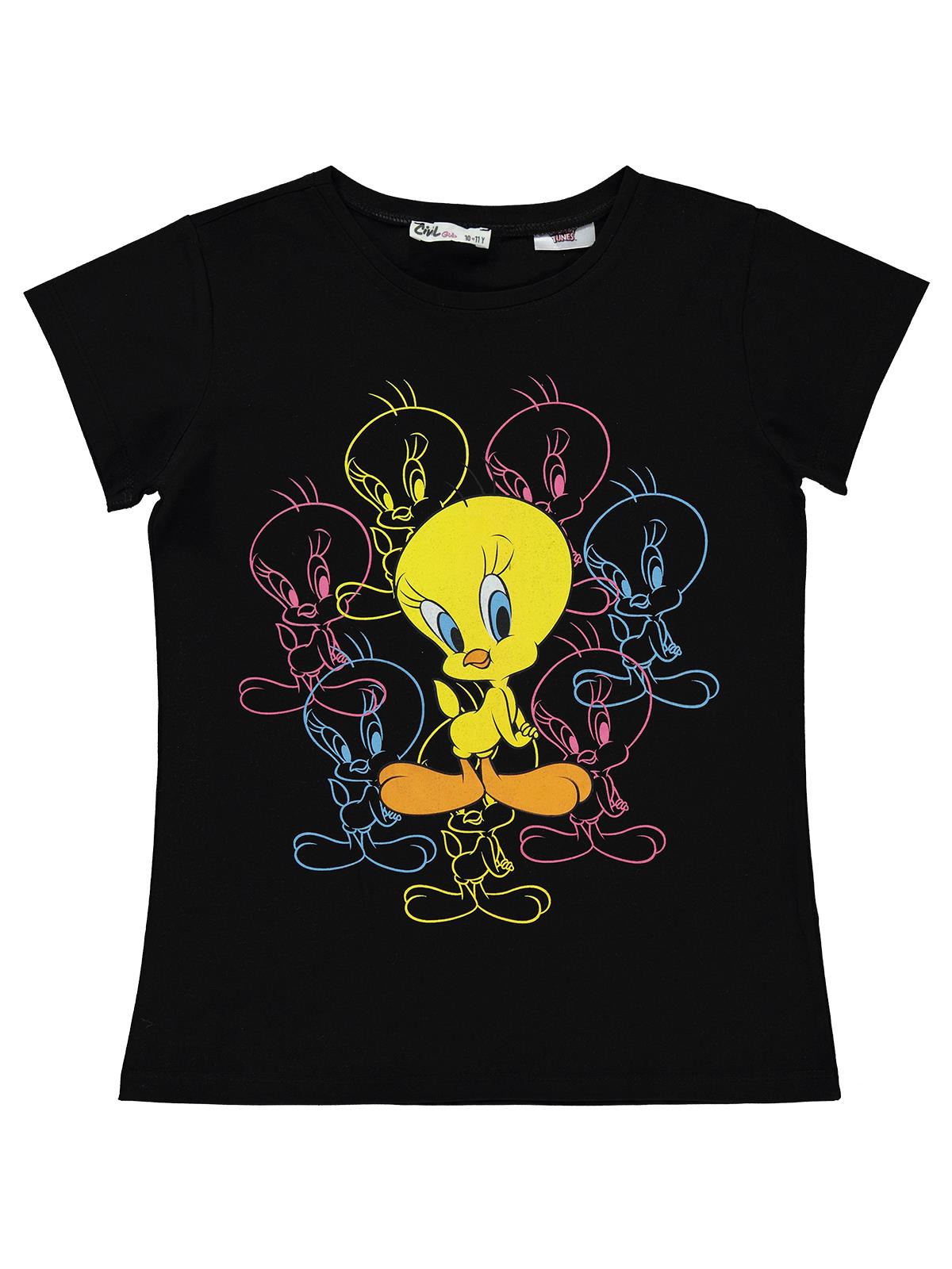 Tweety 10-13 Yaş Tişört - Siyah