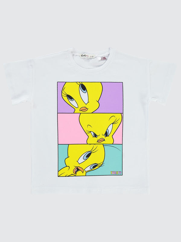Tweety 2-5 Yaş Tişört - Beyaz
