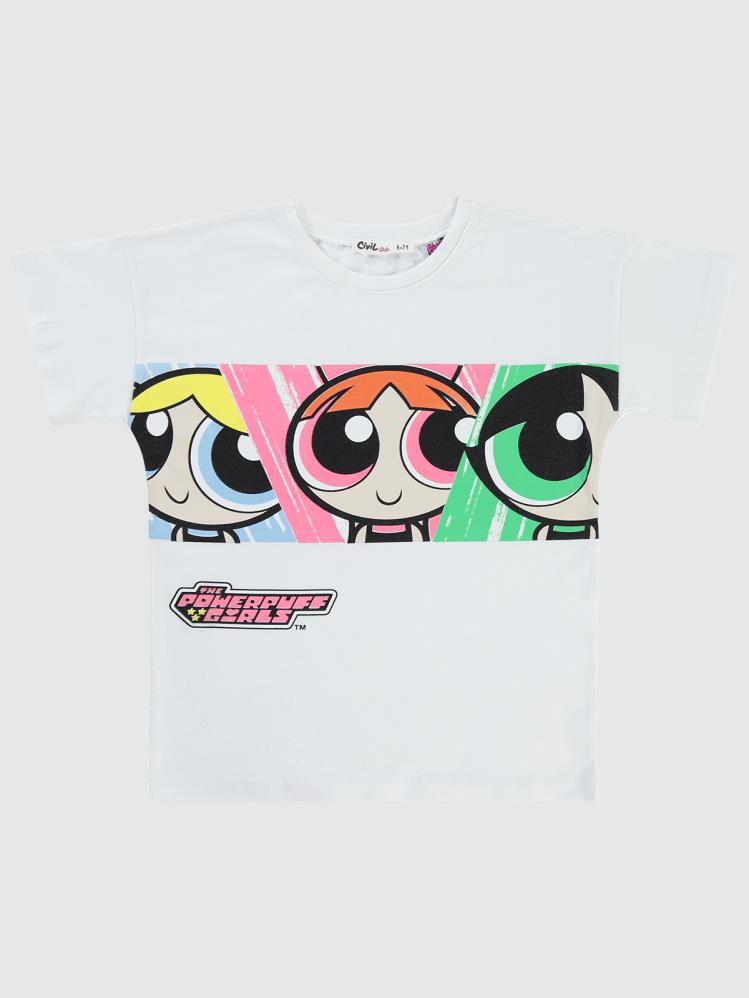 Powerpuff Girls 10-13 Yaş Tişört - Beyaz