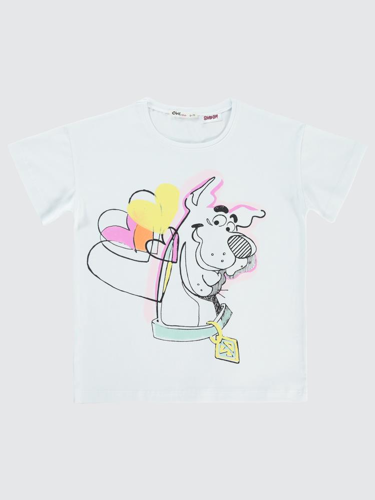 Scooby Doo 10-13 Yaş Tişört - Beyaz