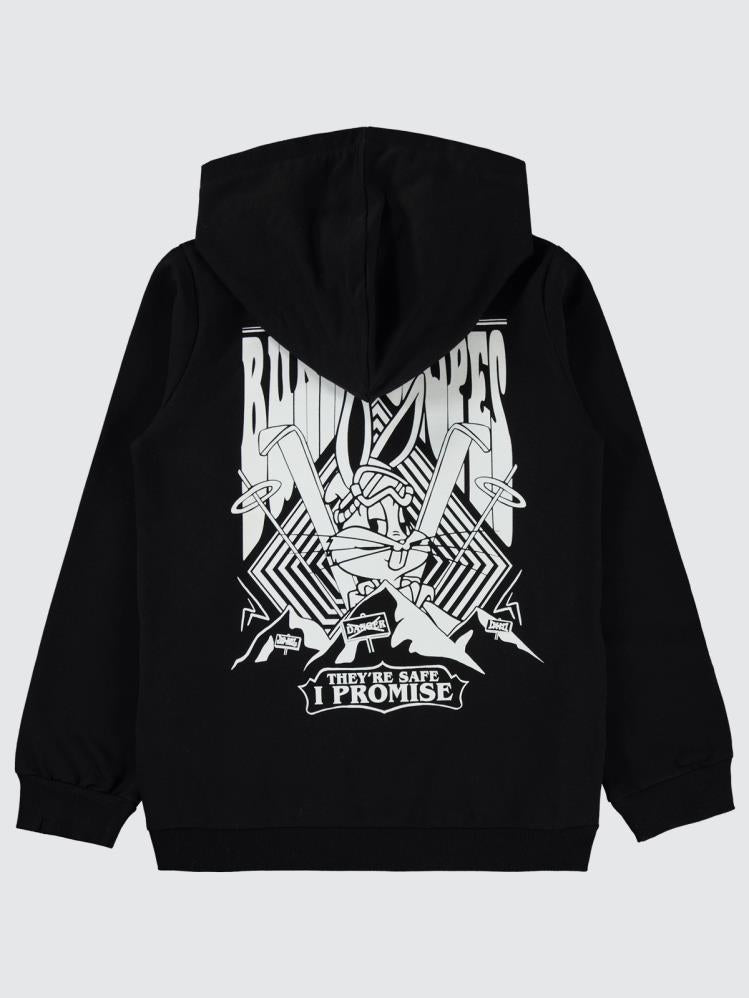 Bugs Bunny 10-13 Yaş Hırka - Siyah