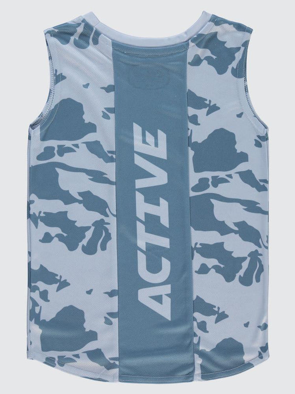 Civil Boys Kamuflaj Desen Empirme Sıfır Kol 6-9 Yaş Tişört - Gri