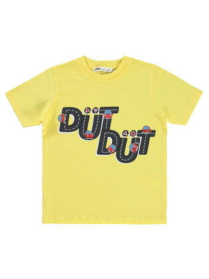 Kukuli Dütdüt Baskılı 2-5 Yaş Tişört - Sarı