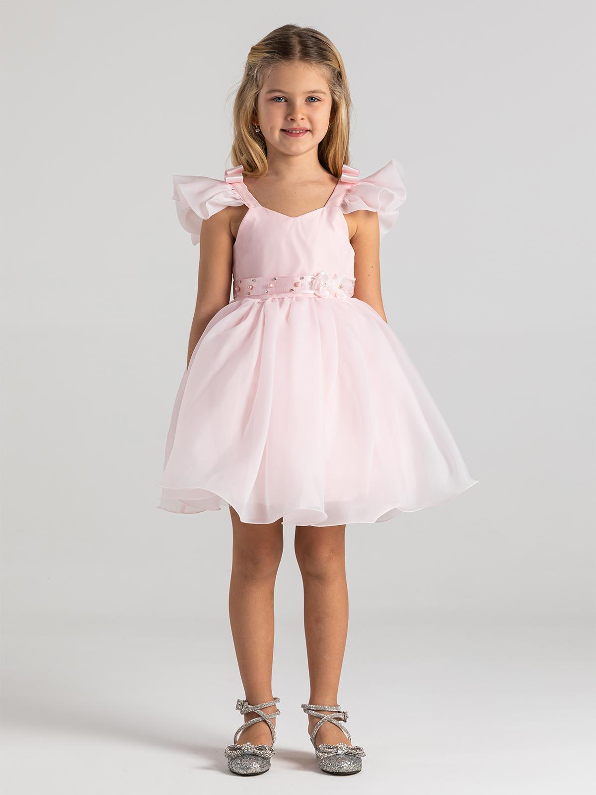 Civil Girls Pileli 6-9 Yaş Abiye - Yeşil