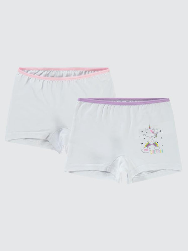 Civil Girls Unicorn 2-10 Yaş 2'li Boxer Set