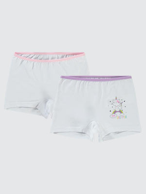 Civil Girls Unicorn 2-10 Yaş 2'li Boxer Set