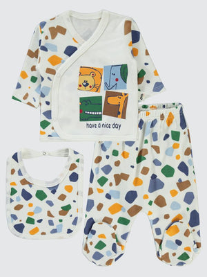 Civil Baby Have a Nice Day Empirme Zıbın Takımları - Ekru