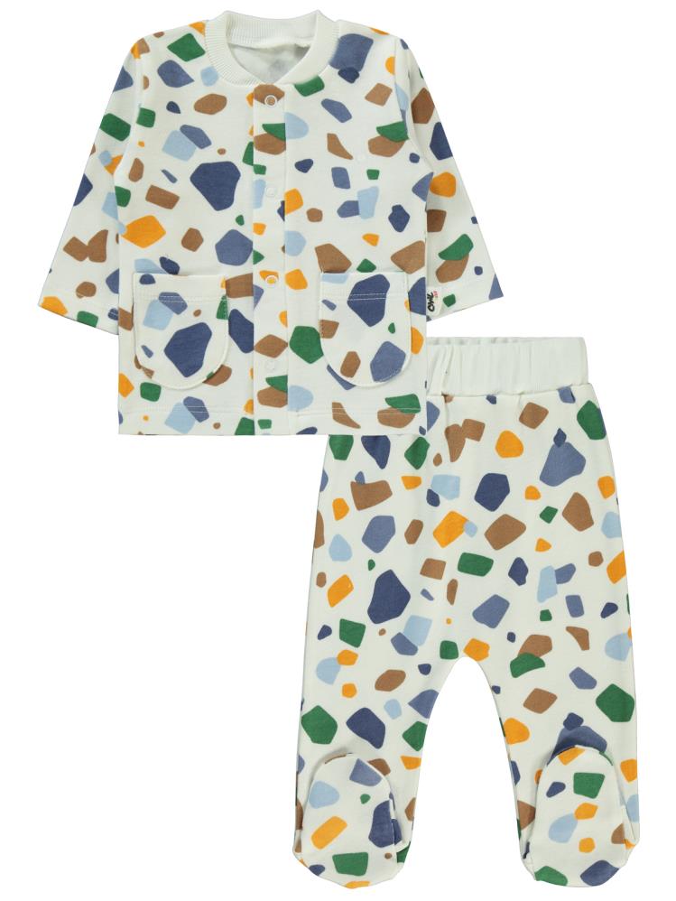 Civil Baby Have a Nice Day Empirme 1-6 Ay Pijama Takımı - Ekru