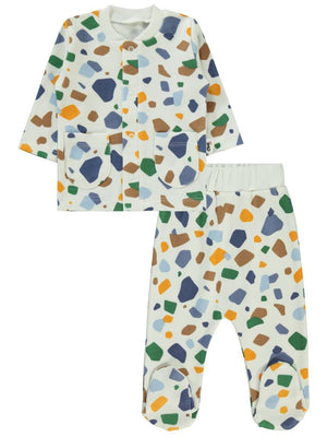 Civil Baby Have a Nice Day Empirme 1-6 Ay Pijama Takımı - Ekru