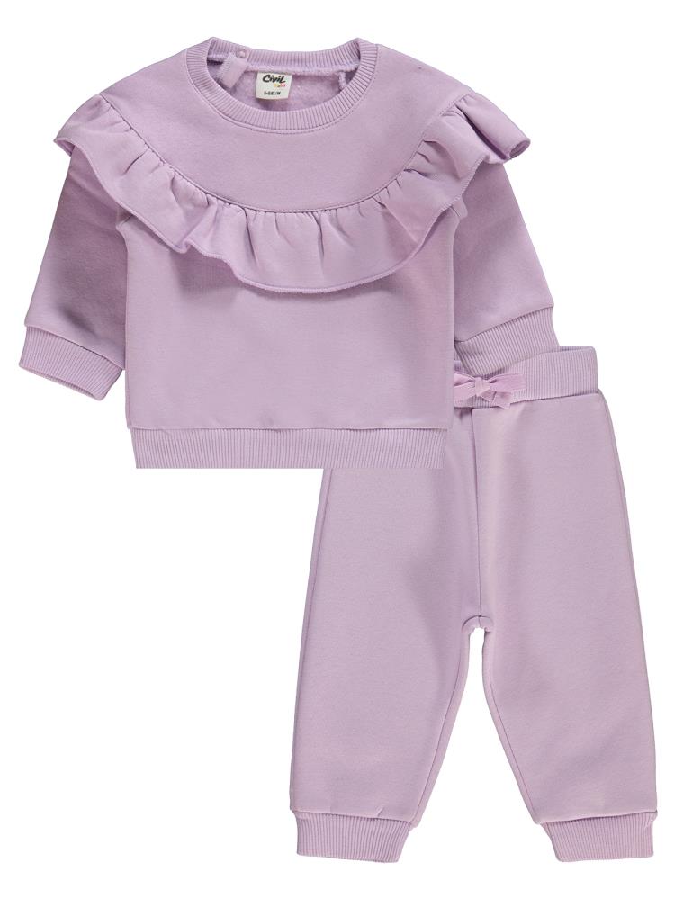 Civil Baby Fırfırlı 6-18 Ay Takım - Lila