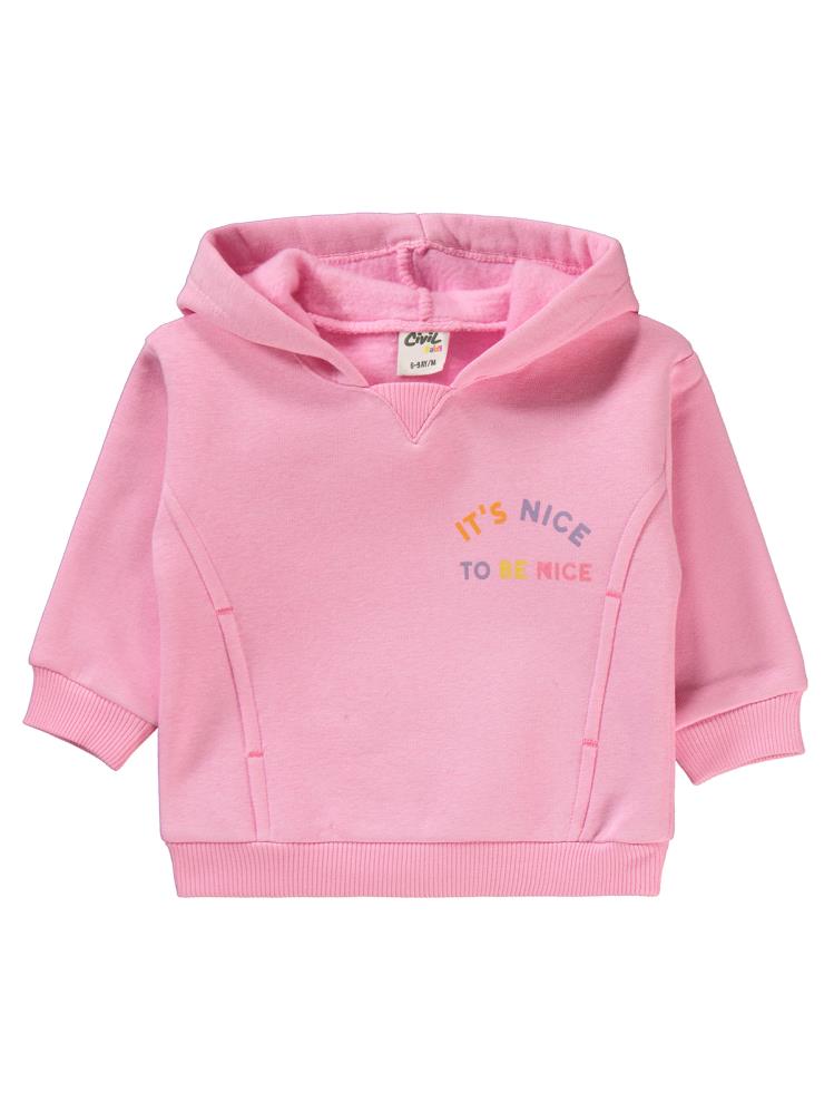 Civil Baby Yazı Baskılı 6-18 Ay Takım - Pembe