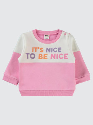 Civil Baby Yazı Baskılı 6-18 Ay Sweatshirt - Pembe