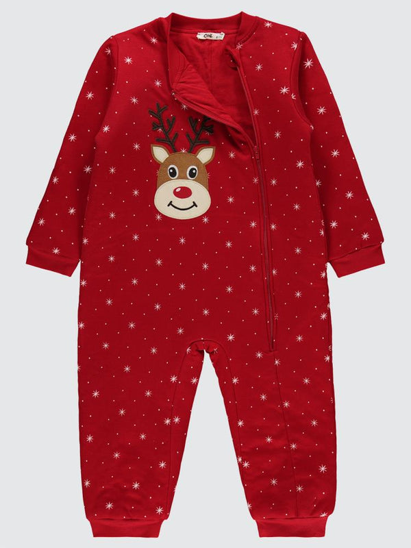 Civil Unisex Noktalı Yıldız Empirme 6-9 Yaş Uyku Tulumu - Kırmızı