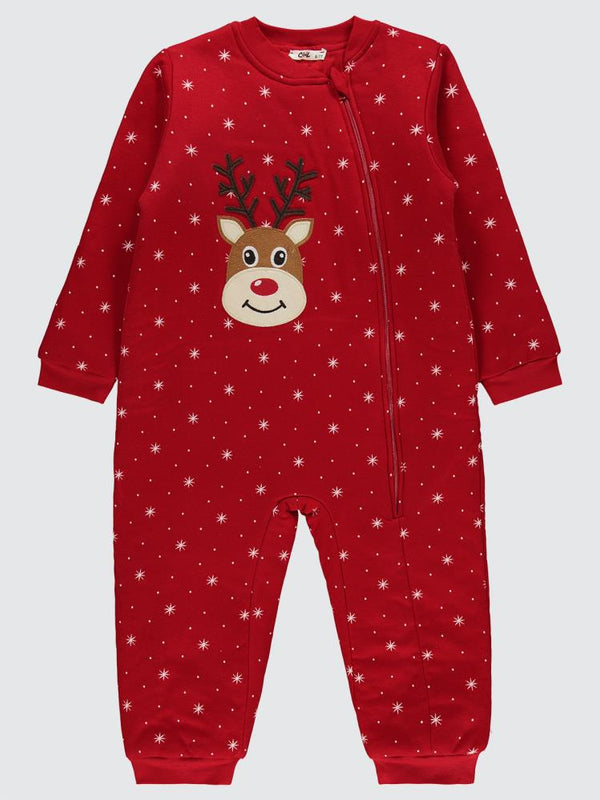 Civil Unisex Noktalı Yıldız Empirme 6-9 Yaş Uyku Tulumu - Kırmızı