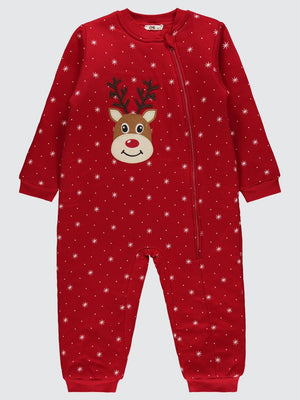 Civil Unisex Noktalı Yıldız Empirme 6-9 Yaş Uyku Tulumu - Kırmızı