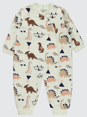 Civil Boys Çizgisel Dino Empirme 2-5 Yaş Uyku Tulumu - Bej