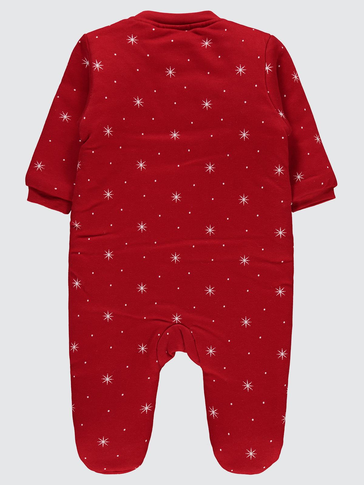 Civil Baby Noktalı Yıldız Empirme Patikli 6-9 Ay Uyku Tulumu - Kırmızı