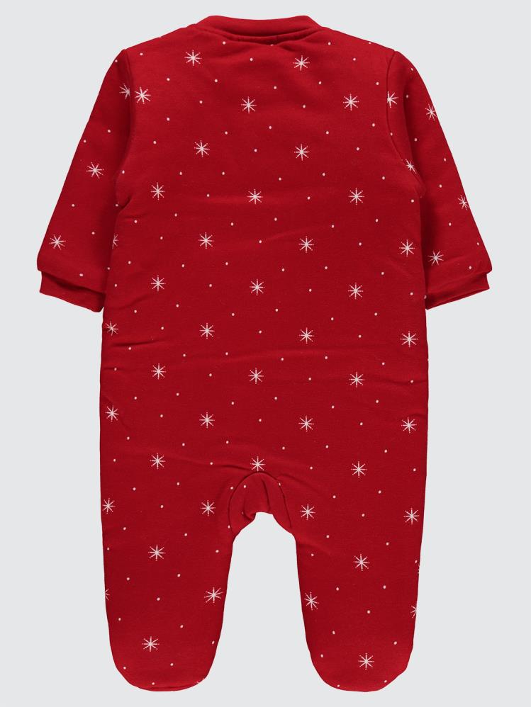 Civil Baby Noktalı Yıldız Empirme Patikli 6-9 Ay Uyku Tulumu - Kırmızı