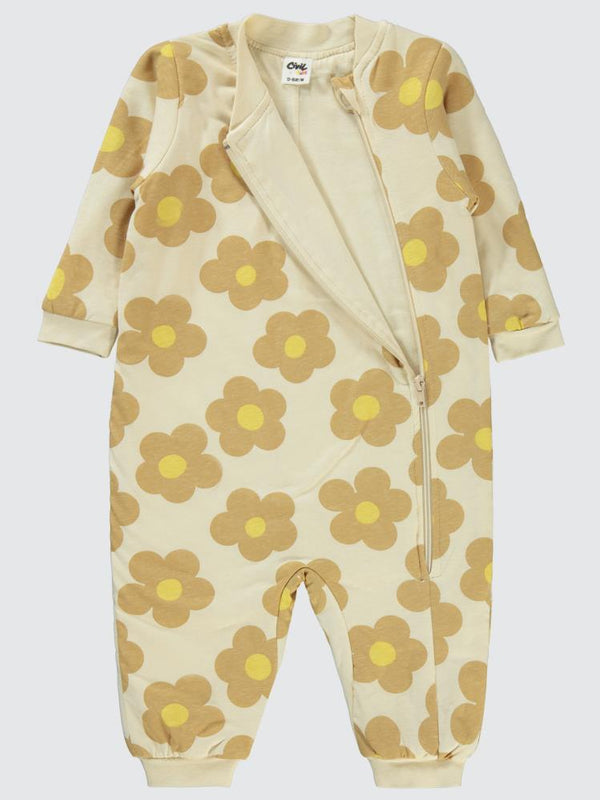 Civil Baby Big Daisy Empirme 12-18 Ay Uyku Tulumu - Bej