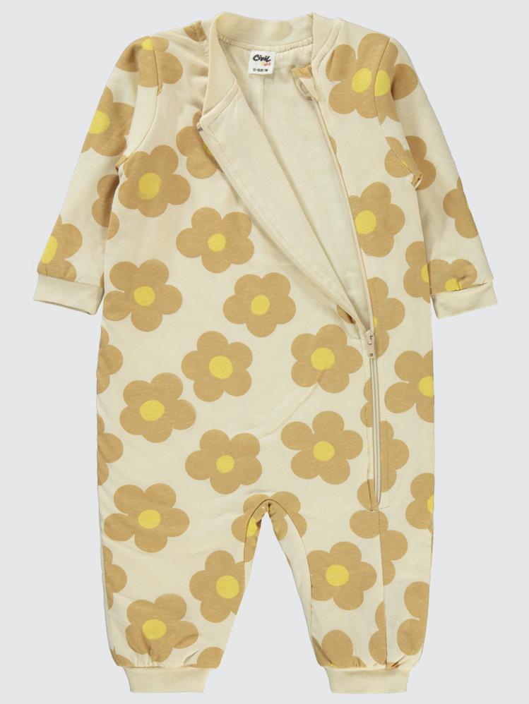 Civil Baby Big Daisy Empirme 12-18 Ay Uyku Tulumu - Bej